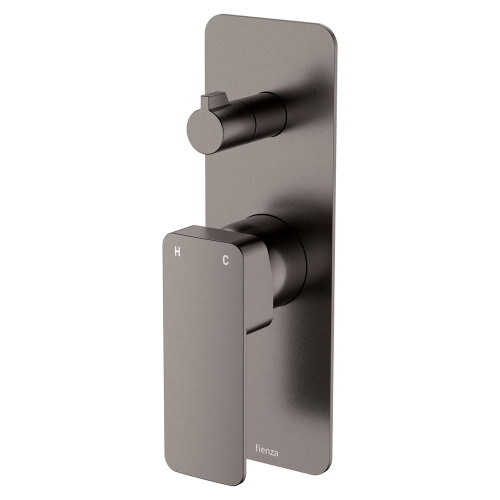 Tono Wall Diverter Mixer Large Rectangular Plate Gunmetal [294410]