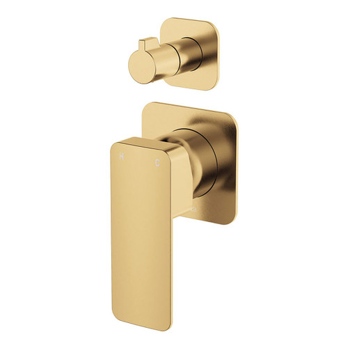 Tono Wall Diverter Mixer Small Square Plate Urban Brass [294411]