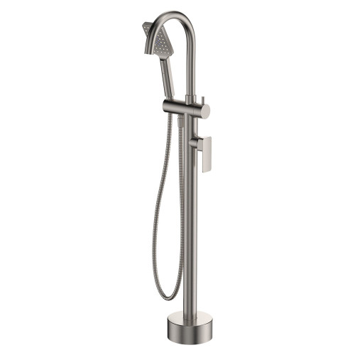 Tono Floor Mounted Bath Mixer with Hand Shower Brushed Nickel [294485]