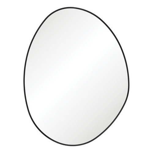 Pebble Framed Asymmetrical Mirror with Mounting Brackets 700 x 920mm Matte Black [294294]