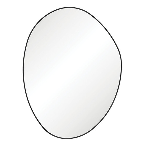 Pebble Framed Asymmetrical Mirror with Mounting Brackets 900 x 1200mm Matte Black [294347]