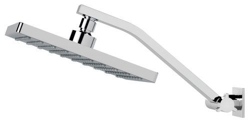 Lexi Universal Hi-Rise Shower Arm & Square 200mm Rose 3Star Chrome [137098]