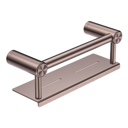 Mecca Care 25mm Grab Rail with Shelf 300mm Brushed Bronze [293285]