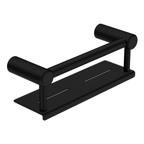 Mecca Care 25mm Grab Rail with Shelf 300mm Matte Black [293275]