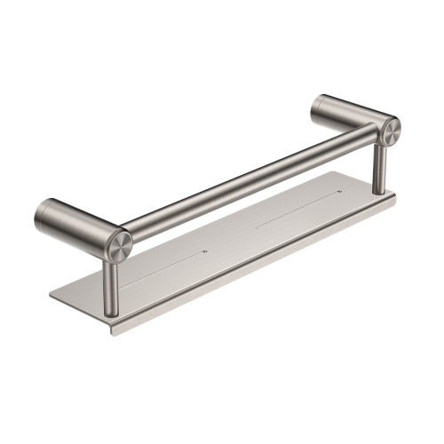 Mecca Care 25mm Grab Rail with Shelf 450mm Brushed Nickel [293299]