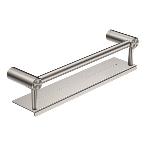 Mecca Care 25mm Grab Rail with Shelf 450mm Brushed Nickel [293299]