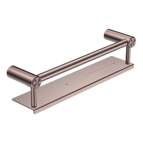 Mecca Care 25mm Grab Rail with Shelf 450mm Brushed Bronze [293294]