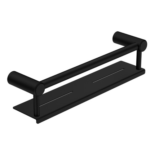 Mecca Care 25mm Grab Rail with Shelf 450mm Matte Black [293298]