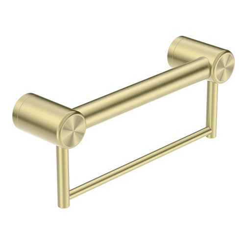 Mecca Care 32mm Grab Rail with Towel Holder 300mm Brushed Gold [293183]