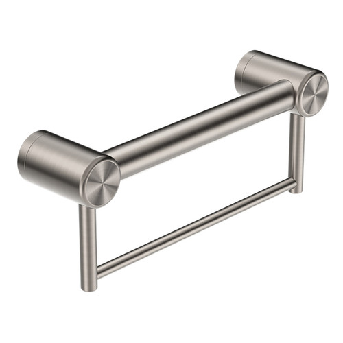 Mecca Care 32mm Grab Rail with Towel Holder 300mm Brushed Nickel [293186]