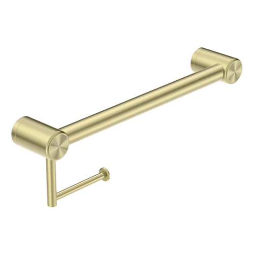 Mecca Care 32mm Grab Rail with Toilet Roll Holder 450mm Brushed Gold [293189]