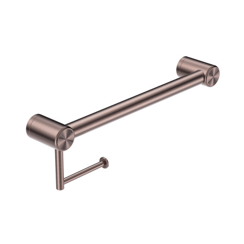 Mecca Care 32mm Grab Rail with Toilet Roll Holder 450mm Brushed Bronze [293187]