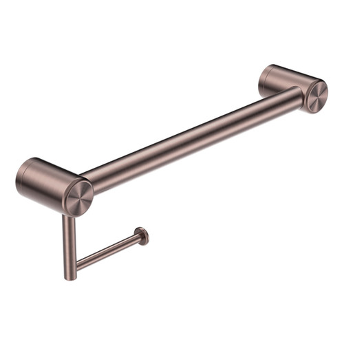 Mecca Care 32mm Grab Rail with Toilet Roll Holder 450mm Brushed Bronze [293187]