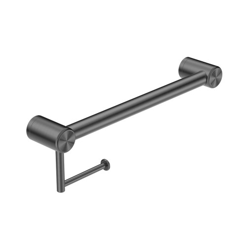 Mecca Care 32mm Grab Rail with Toilet Roll Holder 450mm Gunmetal [293190]