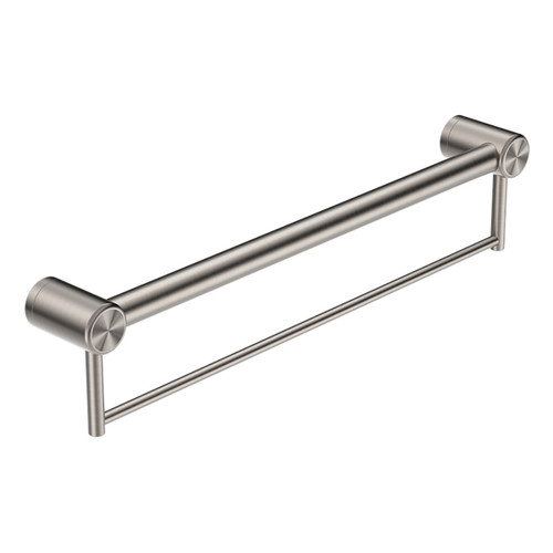 Mecca Care 32mm Grab Rail with Towel Holder 600mm Brushed Nickel [293208]