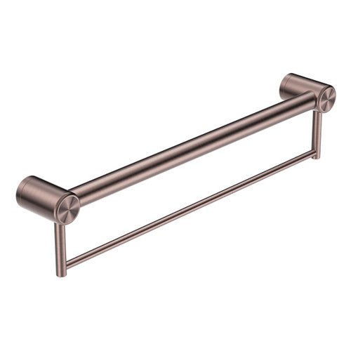 Mecca Care 32mm Grab Rail with Towel Holder 600mm Brushed Bronze [293206]