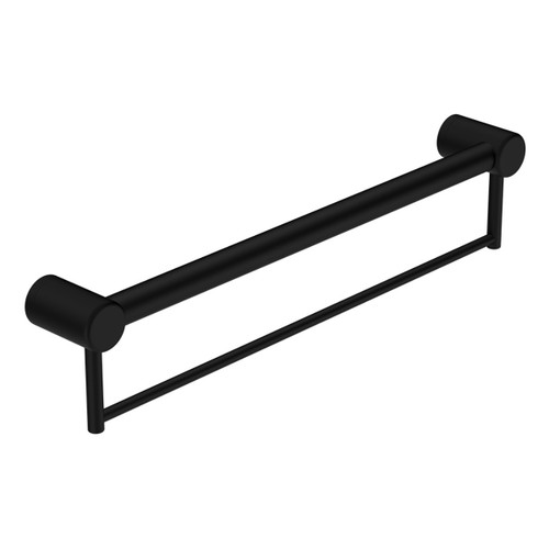 Mecca Care 32mm Grab Rail with Towel Holder 600mm Matte Black [293194]