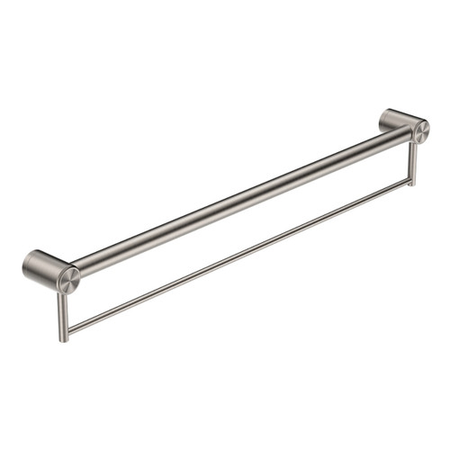 Mecca Care 32mm Grab Rail with Towel Holder 900mm Brushed Nickel [293196]