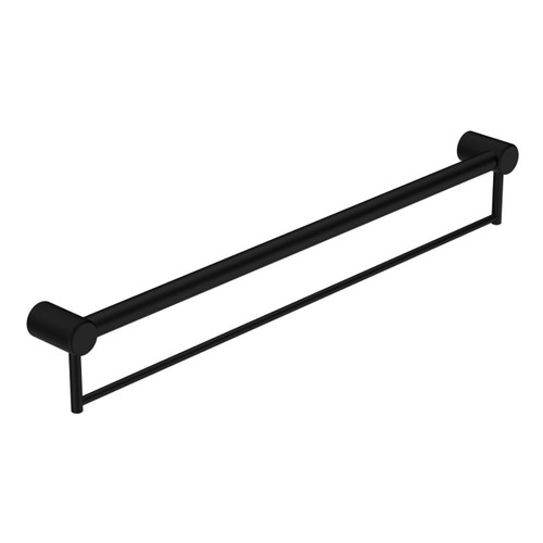 Mecca Care 32mm Grab Rail with Towel Holder 900mm Matte Black [293202]