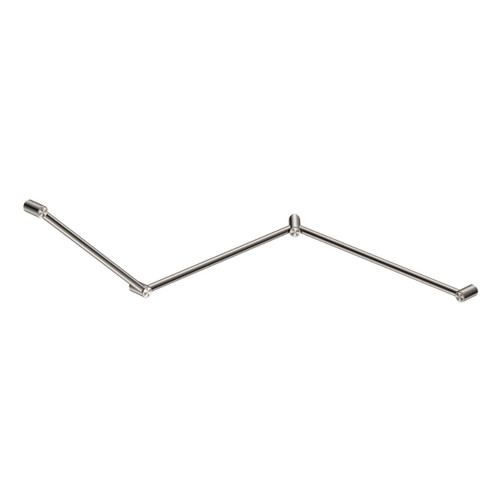 Mecca Care 32mm DDA Toilet Grab Rail Set 45 Degree Continuous 750 X 965 X 1025mm Brushed Nickel [293138]