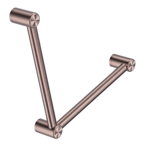 Mecca Care 32mm Ambulant Toilet Grab Rail 90 Degree 450 X 450mm Brushed Bronze [293259]