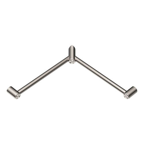 Mecca Care 32mm Wrap Around Corner Grab Rail 600 X 600mm Brushed Nickel [293125]