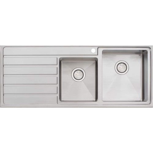 Apollo 1 & 3/4 Right Hand Bowl Sink with Drainer 1200mm x 500mm 1 Tap Hole [137807]