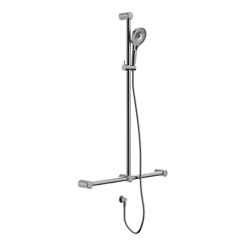 Mecca Care 32mm T Bar Grab Rail and Adjustable Shower Set 1100 x 750mm Chrome [293219]