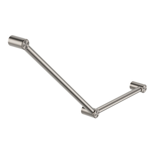 Mecca Care 32mm Ambulant Toilet Grab Rail 45 Degree 750 X 450mm Brushed Nickel [293306]