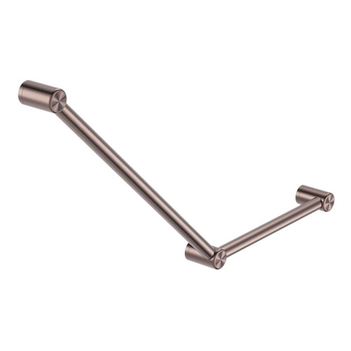 Mecca Care 32mm Ambulant Toilet Grab Rail 45 Degree 750 X 450mm Brushed Bronze [293317]