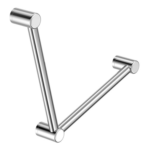 Mecca Care 32mm Ambulant Toilet Grab Rail 90 Degree 450X450mm Chrome [293344]
