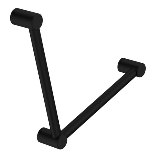 Mecca Care 32mm Ambulant Toilet Grab Rail 90 Degree 450 X 450mm Matte Black [293339]