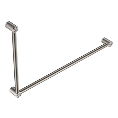 Mecca Care 32mm DDA Grab Rail Set 90 Degree 600 X 1000mm Brushed Nickel [293332]
