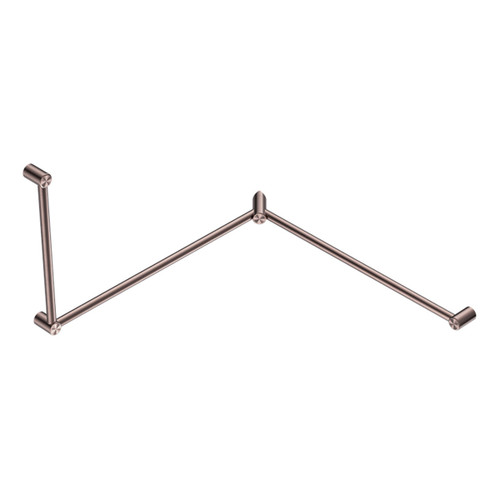 Mecca Care 32mm DDA Toilet Grab Rail Set 90 Degree Continuous 600 X 1065 X 1025mm Brushed Bronze [293308]
