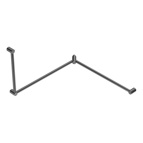 Mecca Care 32mm DDA Toilet Grab Rail Set 90 Degree Continuous 600 X 1065 X 1025mm Gunmetal [293311]