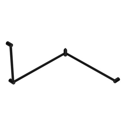 Mecca Care 32mm DDA Toilet Grab Rail Set 90 Degree Continuous 600 X 1065 X 1025mm Matte Black [293313]