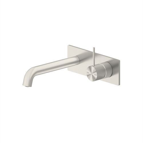 Mecca Wall Basin/Bath Mixer Handle Up 230mm Brushed Nickel [293599]