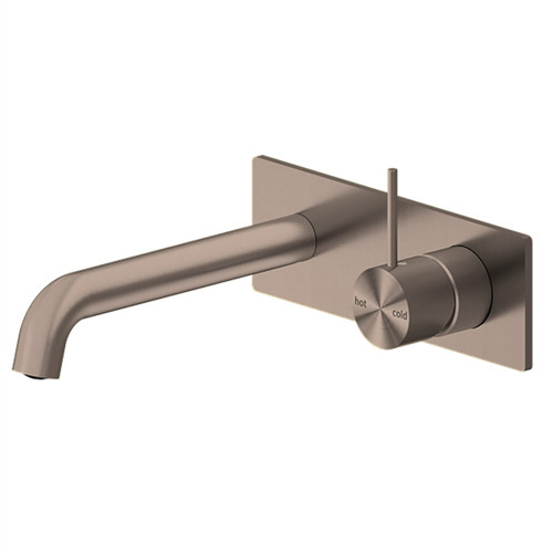 Mecca Wall Basin/Bath Mixer Handle Up 230mm Brushed Bronze [293609]