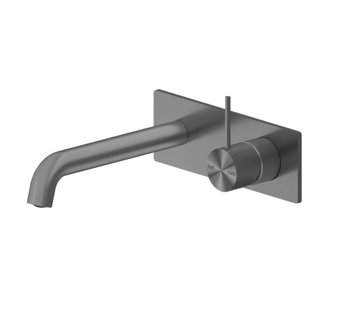 Mecca Wall Basin/Bath Mixer Handle Up 260mm Gunmetal [293576]