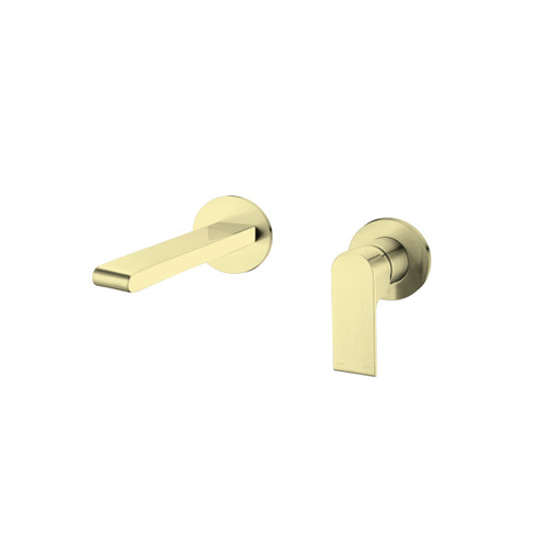 Bianca Wall Basin/Bath Mixer 187mm Separate Back Plate Brushed Gold [293628]
