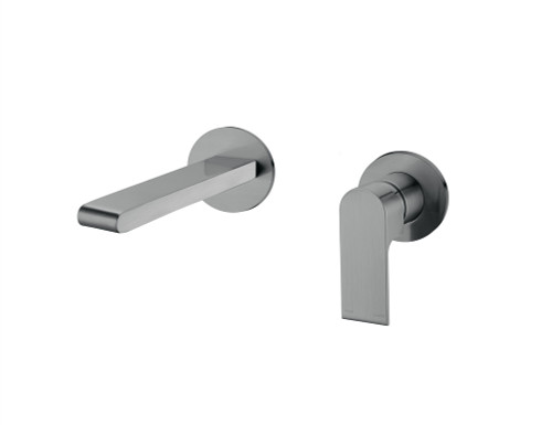 Bianca Wall Basin/Bath Mixer 187mm Separate Back Plate Gunmetal [293621]