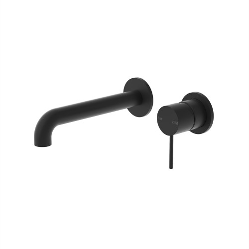 Mecca Wall Basin/Bath Mixer Separete Back Plate 185mm Matte Black [293681]