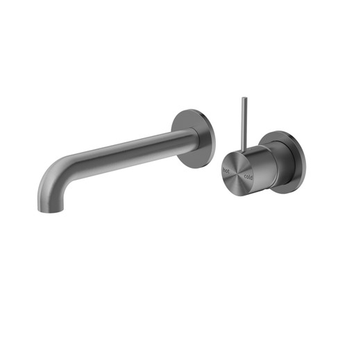 Mecca Wall Basin/Bath Mixer Separate Back Plate Handle Up 120mm Gunmetal [293713]