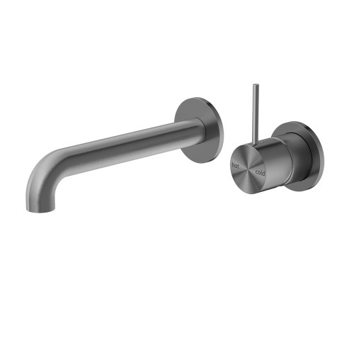 Mecca Wall Basin/Bath Mixer Separate Back Plate Handle Up 120mm Gunmetal [293713]