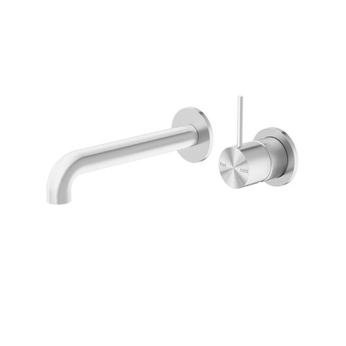 Mecca Wall Basin/Bath Mixer Separete Back Plate Handle Up 160mm Brushed Nickel [293719]
