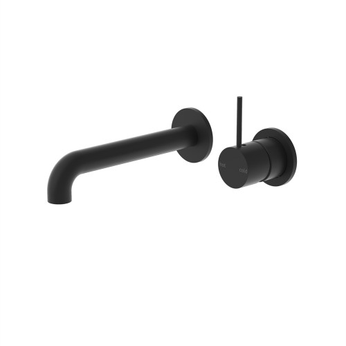 Mecca Wall Basin/Bath Mixer Separete Back Plate Handle Up 160mm Matte Black [293721]