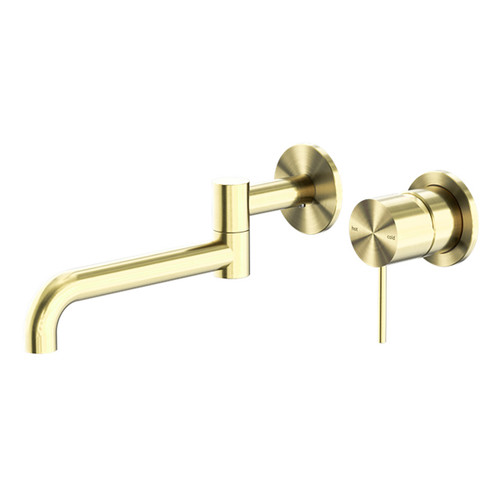 Mecca Wall Basin/Bath Mixer Swivel Spout 225mm Brushed Gold [293659]