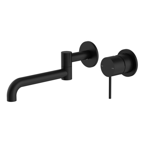 Mecca Wall Basin/Bath Mixer Swivel Spout 225mm Matte Black [293677]