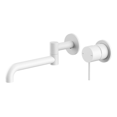 Mecca Wall Basin/Bath Mixer Swivel Spout 225mm Matte White [293662]