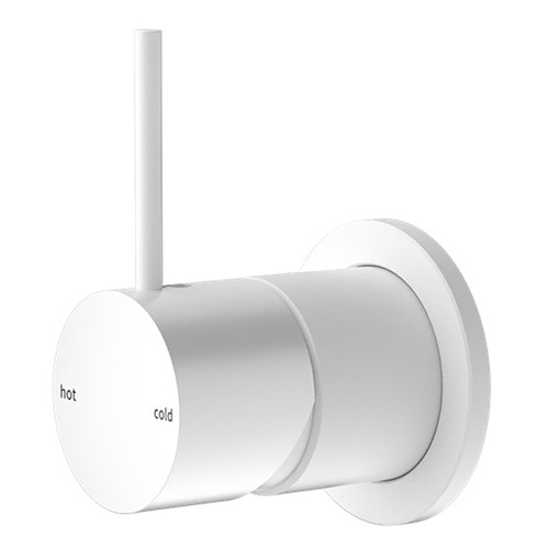 Mecca Shower Mixer 60mm Handle Up Plate Matte White [293641]
